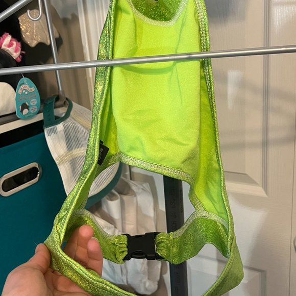 Green Neon Sparkle Rave Outfit Music Festival Rolita Couture - Picture 6 of 7